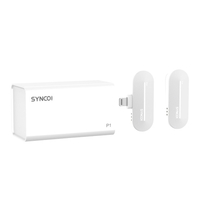 Système de microphone sans fil SYNCO P1T 2.4G avec émetteur à clipser + Mini récepteur de type C + étui de chargement sans fil Portée de transmission de 50 m Batterie intégrée compatible avec l