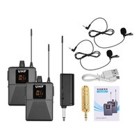 Système de microphone sans fil UHF avec émetteur et récepteur de poche pour microphone