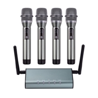 Système de microphone sans fil UHF professionnel 4 canaux Muslady F4800