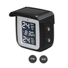 Système de surveillance de la pression des pneus Charge solaire Alarme de pneu de moto étanche avec grand écran LCD couleur 2 capteurs externes