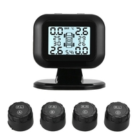 Système de surveillance de la pression des pneus TPMS Affichage LCD en temps réel sans fil 4 capteurs externes Fonction d