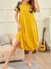 Été femmes Floral imprimé robe respirant à manches courtes en vrac chemise de nuit