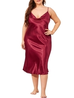 Été femmes Satin Spaghetti sangle chemise de nuit grande taille femmes robe de nuit soyeux intime doux vêtements de nuit