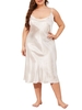 Été femmes Satin Spaghetti sangle chemise de nuit grande taille femmes robe de nuit soyeux intime doux vêtements de nuit