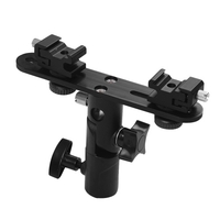 T-shaped Dual Flash Bracket Flash Speedlite Stand