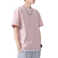 T-shirt à manches courtes pour hommes O Neck T-shirts en coton uni T-shirts décontractés