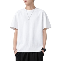 T-shirt à manches courtes pour hommes O Neck T-shirts en coton uni T-shirts décontractés