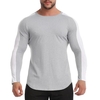 T-shirt à manches longues pour hommes O Neck Splicing Plus Size Fitness Sport Shirts