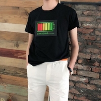 T-shirt de musique luminescente contrôlée par audio unisexe de cellules
