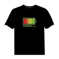 T-shirt LED Flash à commande vocale pour hommes et femmes Party Rock Disco Night Club