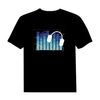 T-shirt LED Flash à commande vocale pour hommes et femmes Party Rock Disco Night Club