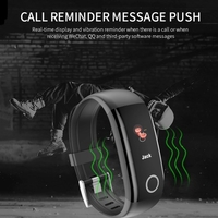 T10 Bracelet intelligent Écran couleur Moniteur de température corporelle IP67 Bracelet de fitness Tracker Sport étanche (Bleu)