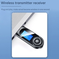 T13 émetteur audio USB récepteur Bluetooth 5.0 adaptateur de musique sans fil écran LCD 3, 5 mm adaptateur audio AUX avec micro pour haut-parleur TV casque stéréo de voiture