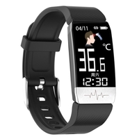 T1S Détection de la température corporelle Bracelet Intelligent Moniteur de santé corporelle multifonction IP67 Bracelet de Sport étanche