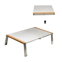 Table pliante avec sac de transport Bureau en acier inoxydable