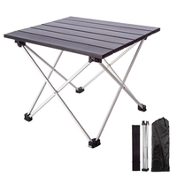 Table pliante extérieure Table de camping compacte légère en aluminium avec sac de transport pour la cuisson de pique-nique sur la plage