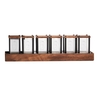 Table RGB Glow Horloge à 6 tubes Base en bois de noyer Highlight LED Réveils électroniques numériques Minuterie 12 24 heures Système de temps Réglable 7 modes d