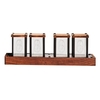 Table RGB Glow Tube Horloge Base en bois de noyer Highlight LED Réveils électroniques numériques Minuterie 12 24 heures Système de temps Réglable 8 modes d