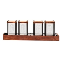 Table RGB Glow Tube Horloge Base en bois de noyer Highlight LED Réveils électroniques numériques Minuterie 12 24 heures Système de temps Réglable 8 modes d