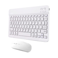 Tablette Combo Clavier et Souris Sans Fil Conception Ultra-mince Batterie Rechargeable pour Smartphone Tablette Compatible avec iPhone iPad Système de Support Informatique MASOS iOS Windows
