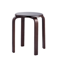 Tabourets en bois en caoutchouc modernes tabourets empilables ronds pratiques pour la maison / restaurants / hôtel