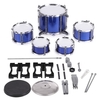 Taille compacte Tambour Jouet Musical Instrument Set Enfants Enfants 5 Drums avec Petit Cymbal Tabouret Baguettes pour Garçons Filles