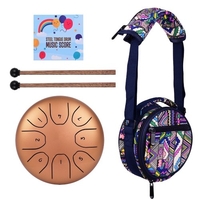 Tambour à langue en acier Muslady 5, 5 pouces 8 notes Instrument de percussion à tambour de réservoir clé C avec baguettes sac de transport pour adultes enfants débutants en musique
