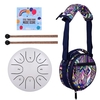 Tambour à langue en acier Muslady 5, 5 pouces 8 notes Instrument de percussion à tambour de réservoir clé C avec baguettes sac de transport pour adultes enfants débutants en musique