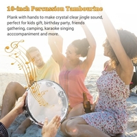 Tambour à main tambourin Muslady 10 pouces avec instrument de percussion à double rangée