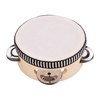 Tambourin à main en bois de 4 pouces avec peau de tambour en peau de mouton Jingles à une rangée en métal