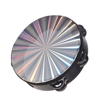 Tambourin radiant en bois tambour à main avec Double instrument de percussion tête de tambour de la rangée Jingles jouet musical
