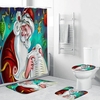 Tapis antidérapant de décoration de salle de bains à thème de Noël de 4 pièces