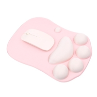Tapis de poignet de souris en silicone Griffe de chat mignon Tapis de souris en silicone Tapis de souris antidérapant Mouvement fluide Positionnement précis Rose
