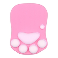 Tapis de poignet de souris en silicone Griffe de chat mignon Tapis de souris en silicone Tapis de souris antidérapant Mouvement fluide Positionnement précis Rose Rouge