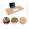 Tapis de souris double face écologique en liège PU tapis de bureau en cuir tapis de souris étanche à la poussière pour le jeu de bureau à domicile gris