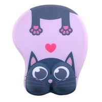 Tapis de souris en silicone Tapis de souris anti-dérapant de dessin animé mignon avec repose-poignet mouvement fluide positionnement précis pour ordinateur portable chat