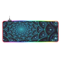 Tapis de souris lumineux rvb coloré tapis de souris rétro-éclairage rvb réglable tapis de souris de jeu en caoutchouc antidérapant bleu et orange 800*300*4mm