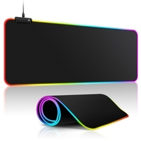 Tapis de souris RGB brillant 800*300*4mm épaissir tapis en caoutchouc antidérapant 14 Modes de lueur froide avec bouton de commutation de lumière