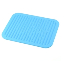 Tapis isolant en silicone Wave 2pcs Tapis en silicone rectangulaire Tapis de dessous de plat en silicone Tapis de table antidérapant et imperméable,  Tapis de service à thé pour comptoirs,  tables,  porte-pots,  repose-cuillère Petits tapis de séchage