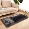Tapis moelleux en laine de peau de mouton de forme rectangulaire avec une peluche ultra douce