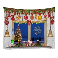 Tapisseries de Noël Art Tenture murale Tapisserie Polyester Xmas Cheminée Tapisserie Table Tapisserie