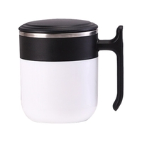 Tasse à agitation automatique de 300 ml avec couvercle Tasse à café à agitation par induction thermique Tasse à café à mélange automatique en acier inoxydable pour café Lait Cacao Chocolat chaud