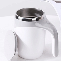 Tasse à agitation automatique de 380 ml avec couvercle Tasse à café à agitation magnétique automatique Tasse à café à mélange automatique en acier inoxydable pour café Lait Cacao Chocolat chaud