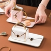 Tasse à café en forme de sac à main spécial avec soucoupe et cuillère 310ML tasse à café en céramique tasse à thé cadeau d