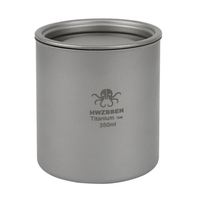 Tasse en titane 350ml avec couvercle tasse d