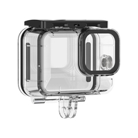 TELESIN Action Camera Housse de protection étanche sous-marine 45m / 148ft boîtier de plongée sous-marin accessoires de remplacement pour GoPro Hero 9 caméra noire