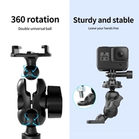 TELESIN Action Camera Support de montage pour rétroviseur de moto Rotation à 360 ° Remplacement de la boucle à dégagement rapide pour GoPro Hero 9/8/7/6/5 Caméras de sport