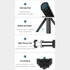 TELESIN TE-TRP-K1 Mini trépied portable Bâton à selfie extensible flexible avec rotule rotative à 360 ° Plaque à dégagement rapide Clip pour téléphone Max. Portant 2kg pour DSLR ILDC Action Camera Smartphone Streaming en direct Selfie Vlog Record