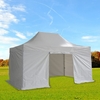 Tente Pliante Série PRO Structure en Aluminium 50mm + 4 Côtés Bâche en PVC 520g/m² 3x4.5m Blanc