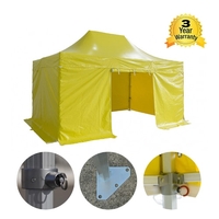 Tente Pliante Série PRO Structure en Aluminium 50mm + 4 Côtés Bâche en PVC 520g/m² 3x4.5m pour les Besoins des Professionnels ou Utilisation"idienne Jaune